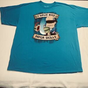 Mad Ninja Skills Fruit Ninja Turtles T-Shirt Short Sleeve Graphic Blue 2XL